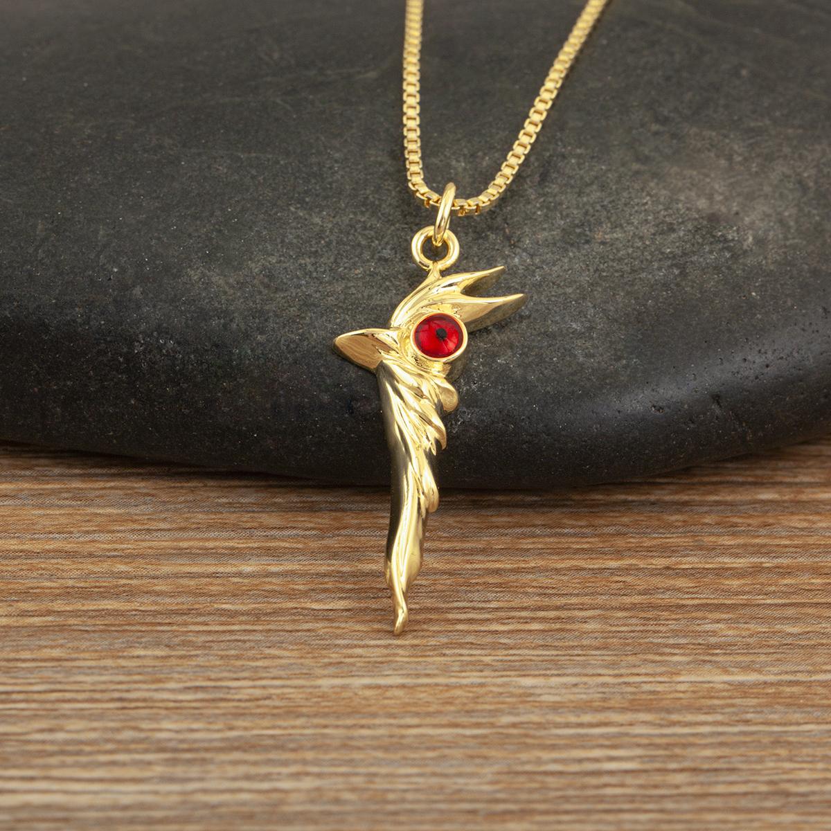 

Nidin Hot Sale Elegant Phoenix Pendant Necklace Cubic Zirconia Bird Shape Fashion Jewelry For Women Girls Party Anniversary Gift червоний