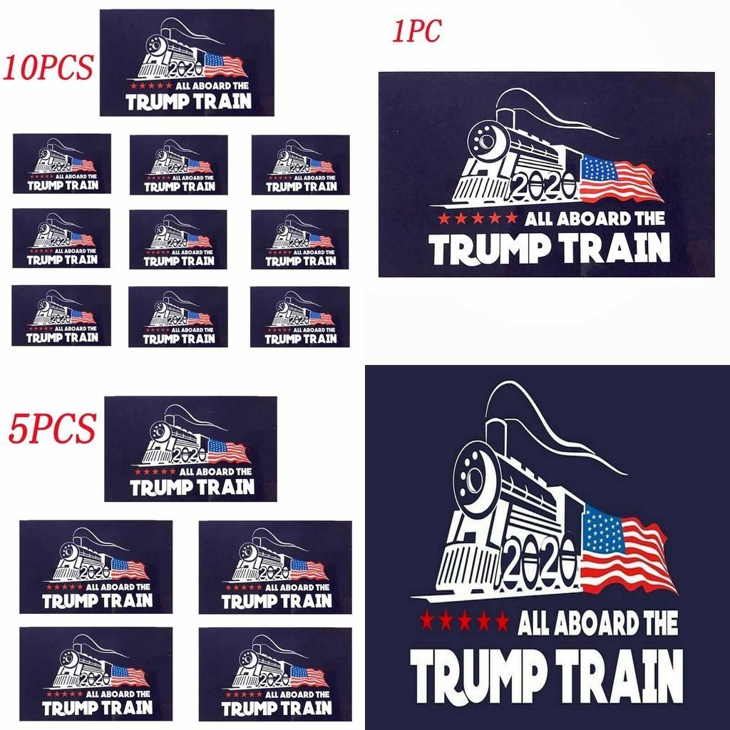 Trump 10pcs Donald Bumper Sticker 2020 All Aboard The Trump Train Car Stickers