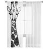 Schwarz Weiß Giraffe Fensterbehandlung Tüll Modern Transparente Vorhänge für Küche Wohnzimmer Schlafzimmer Vorhänge Dekoration