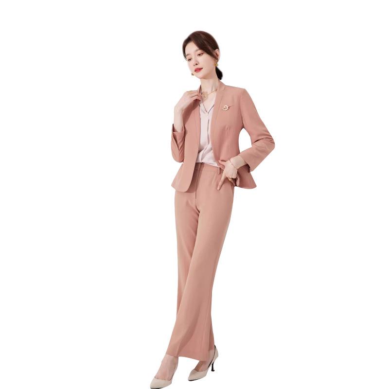 Aishangchen Women's Pink Suit Set: High-End, Professional, Temperament Goddess Style for Broadcasting and Hosting.