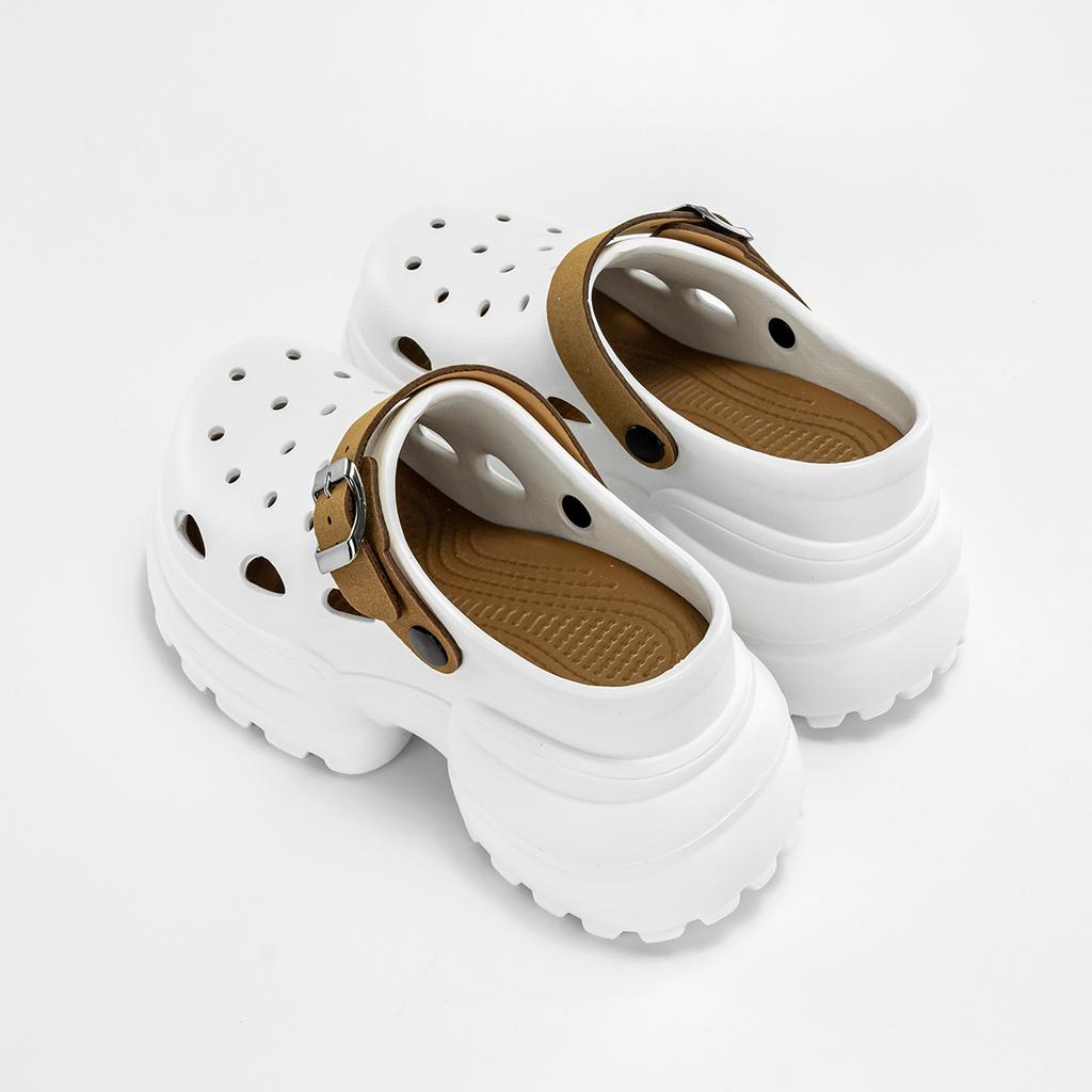 Mode Damen Mode Clogs Indoor Straßen Hausschuhe 10CM Hohe Absätze Sandalen Dicke Sohle Strand Pantoletten Weiblich Freizeit Plateau Schuhe