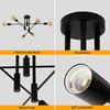 Vintage Industrial Chandelier, 4-Bulb E27 Socket Ceiling Light, Black Retro Ceiling Light for Bedroom, Living Room, Dining Room(Without Bulbs)