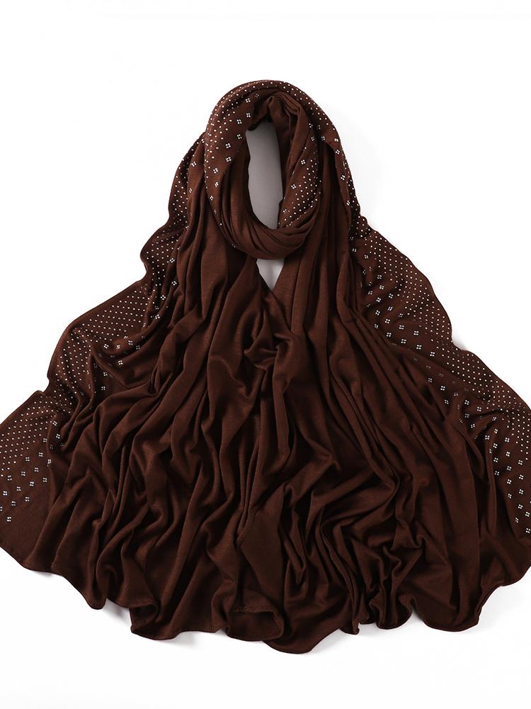 Bling Diamonds Star Jersey Hijab Scarf Muslim Rhinestone Turban Femme Musulman African Head Wraps Arab Turkish Hijabs for Women