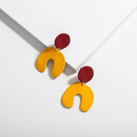 Trendy Japanese-Korean Painted Stud Earrings: Versatile Style for Influencers & Street Fashion