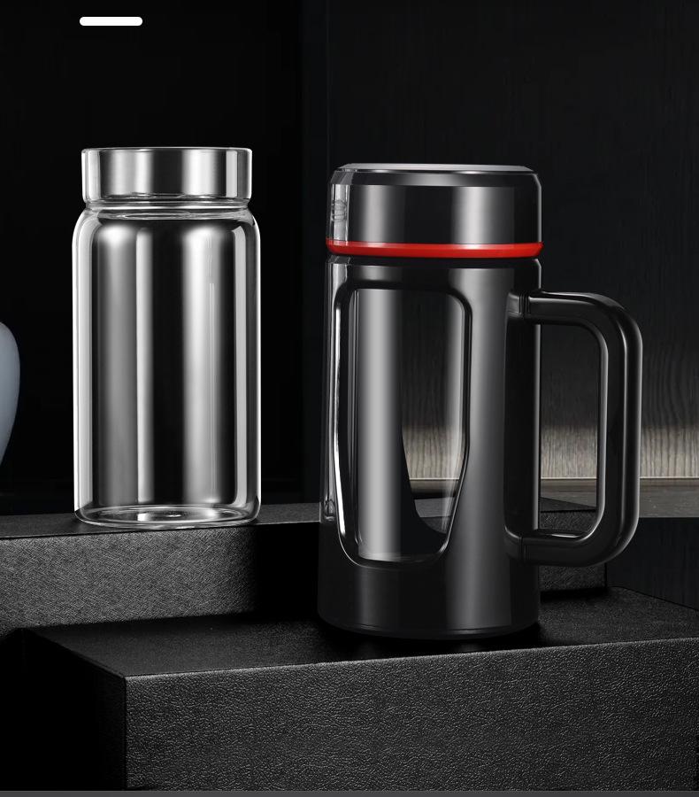 Doppelwandige Hitzebeständige Glas-Teetasse mit Henkel