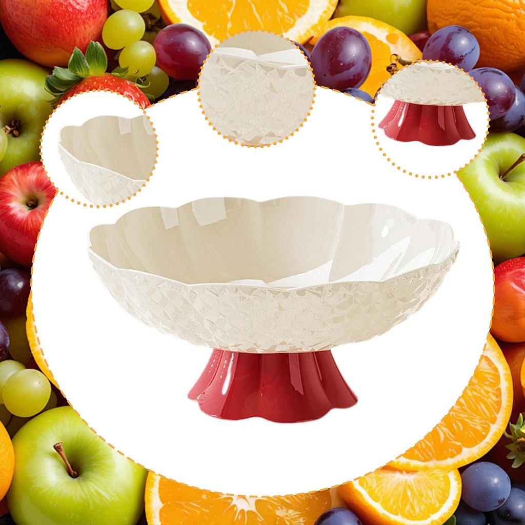 Fruit Basket with Drain Holes Elegant Snack Organizer Pedestal Bowl for Coffee Table Living Room Hospitality