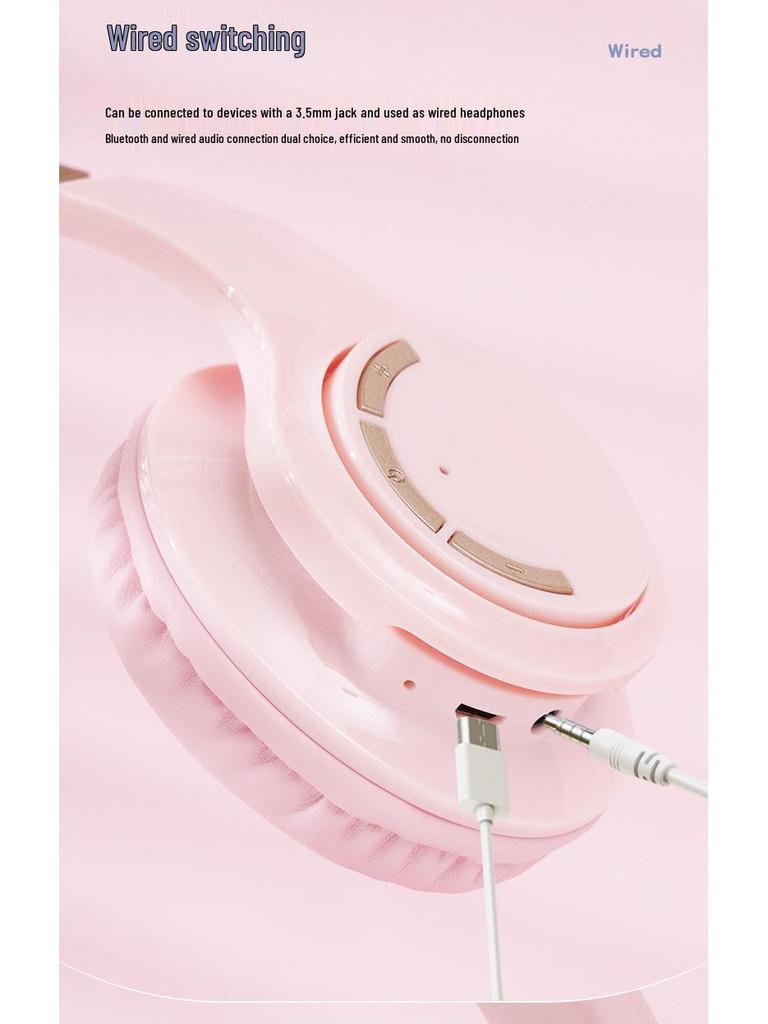 Foldable Wireless Gaming Headset with Long Battery Life