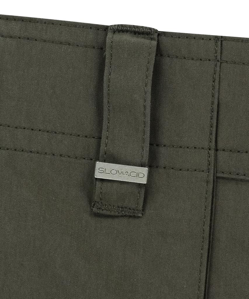 SLOWACID Out-Pocket Parachute Nylon Pants [Khaki]