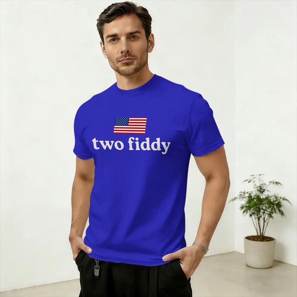 Two Fiddy T Shirts Unisex 100 Cotton Leisure TShirts Crew Neck Tee Shirt Short Sleeve Clothing Plus Size