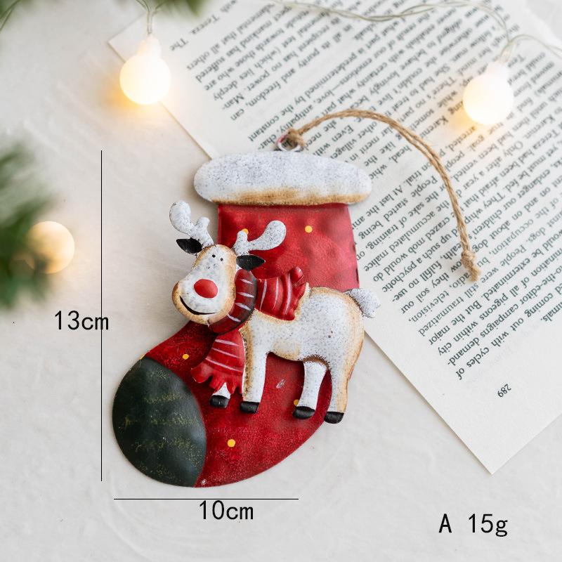 New Arrival boże narodzenie kutego żelaza dzwonek bałwanek łoś wisiorek ozdoba 2023XMAS Home Decor ozdoba choinkowa Natal Navidad