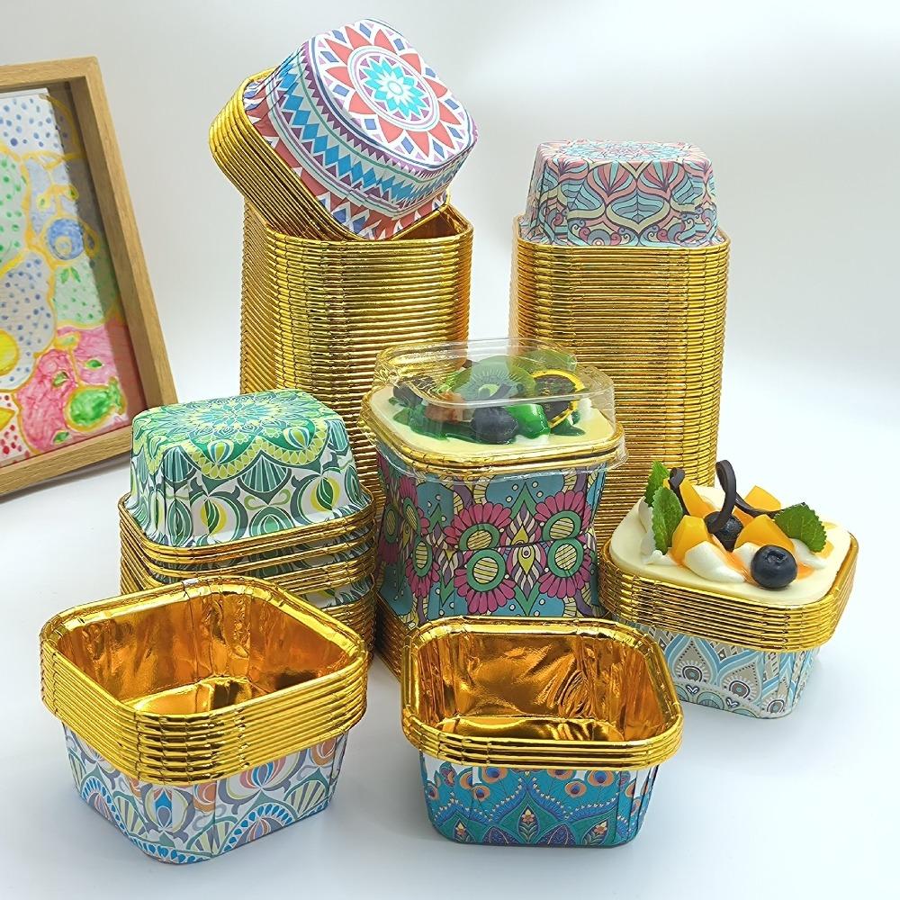 

50 шт. квадратні чашечки для кексів золоті миски для зберігання снеків нові вкладиші для мафінів випічки аксесуари Mix