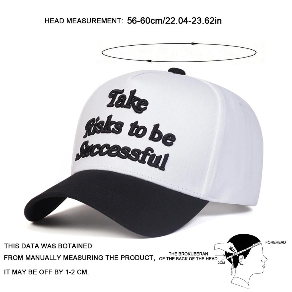 Unisex Take Risks To Be Successful Embroidery Baseball Caps Adjustable Casual Hats Spring and Autumn Outdoor Sunscreen Hat
