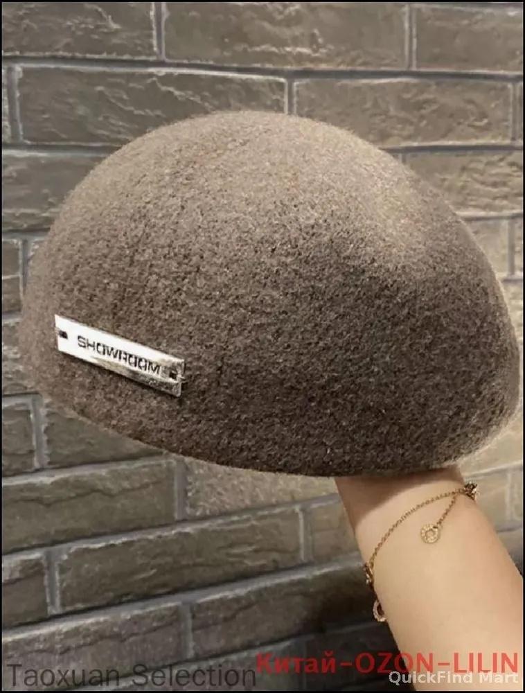 Women s Large Circumference Retro Woolen Warm Beret Hat One Size