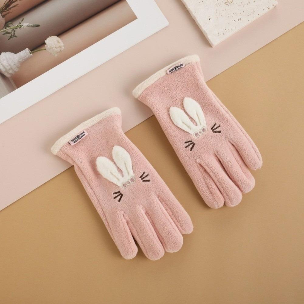 Plush Ski Gloves Polar Fleece Full Finger Gloves New Windproof Coldproof Gloves  Autumn and Winter