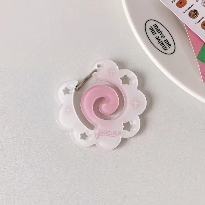Kawaii Ins Style Acrylic Keychain Holder Cartoon Fruit Cupcake Star Shaped Bag Pendant Hook Cute Korean Style Key Hanging Decor