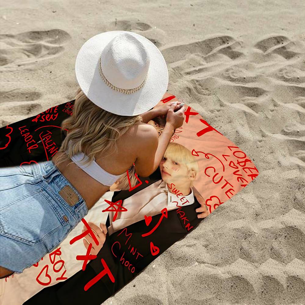 Popular Korea Kpop Band T-TXT Beach Towel Bath Towels For Girl Microfiber Quick Dry Sand Free Beach Yoga Spa Gym Pool