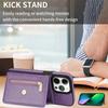 N.BEKUS For iPhone 16 Pro Max Leather Zipper Case Card Holder Phone Cover with Shoulder Strap