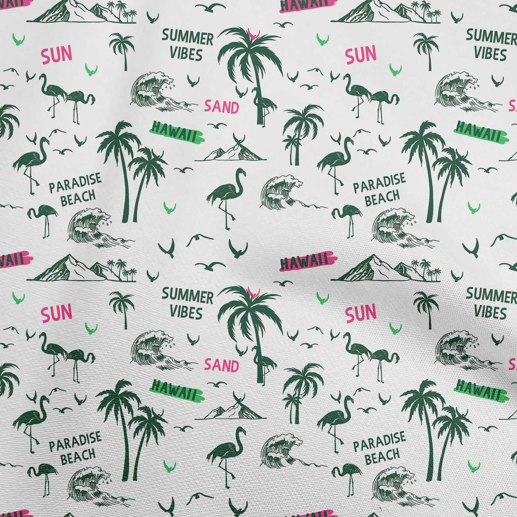 oneOone Bawełna Len Niebieski Materiał Plażowy Hawai DIY Ubrania Materiał Pikowany Materiał z Nadrukiem Na Metry 40 Cali