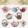 Teapot Series Retro Journal Sticker Pack - 8 Hard Card Sheets for DIY & Decoration