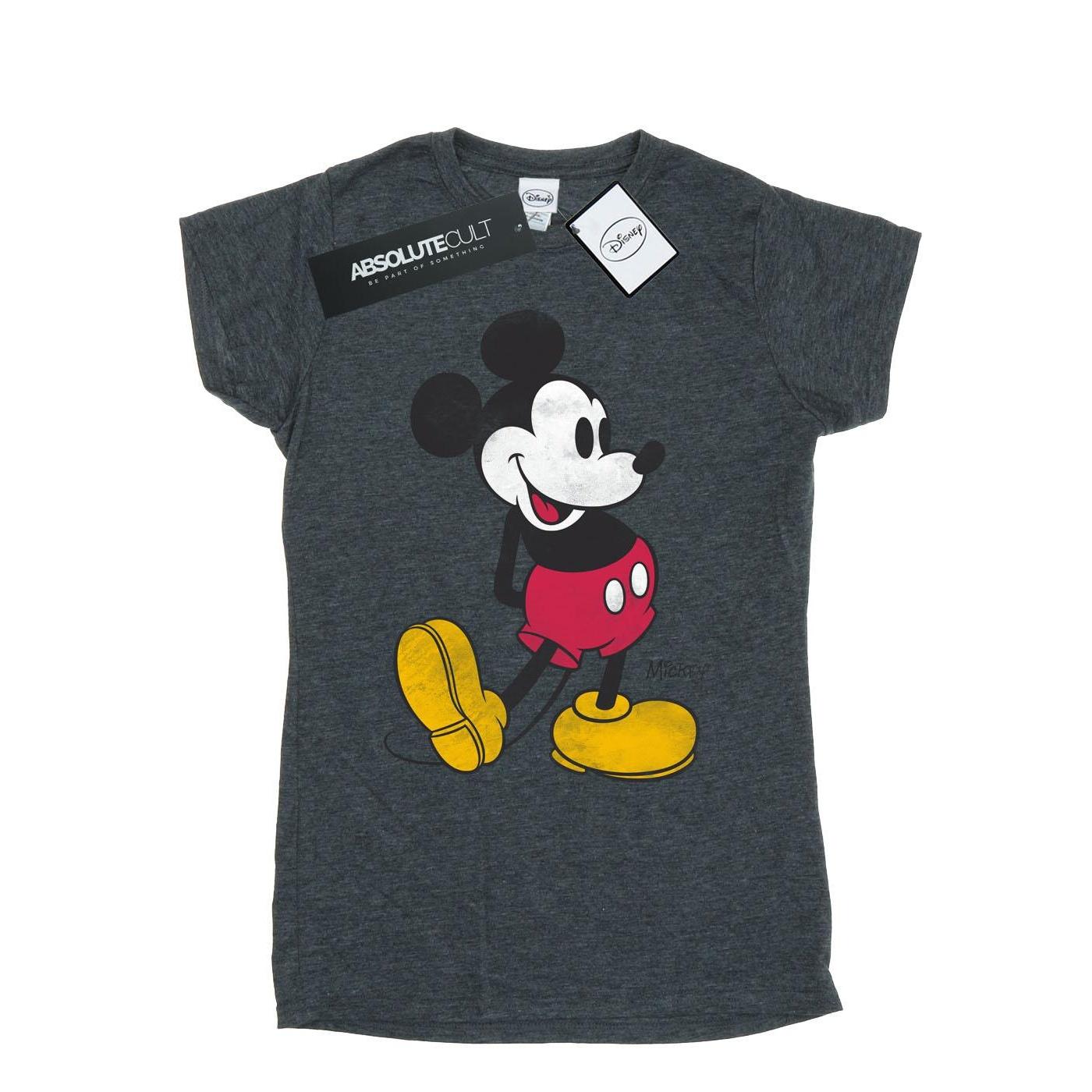 Disney Damen/Damen Mickey Mouse Classic Kick Baumwoll-T-Shirt S braun