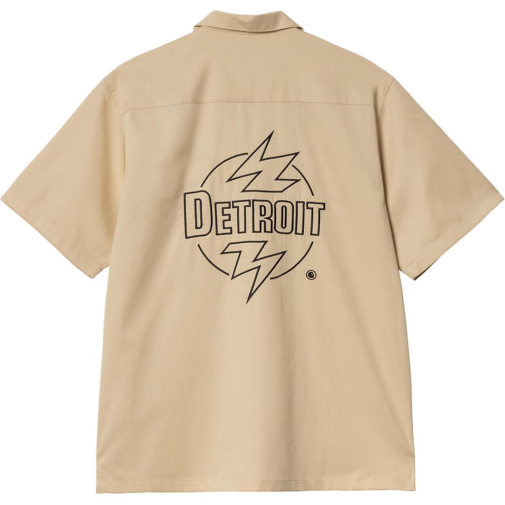 Carhartt WIP Ablaze Shirt Loose Cuban Collar Button Short Sleeve Shirt Men shirts Corn I033690-2BK-XX