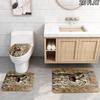 Cute Cat 3D Pattern 3Pcs Bathroom Rug Set, Non Slip Absorbent Bath Mat, Contour Mat & Toilet Lid Cover, Bathroom Decor