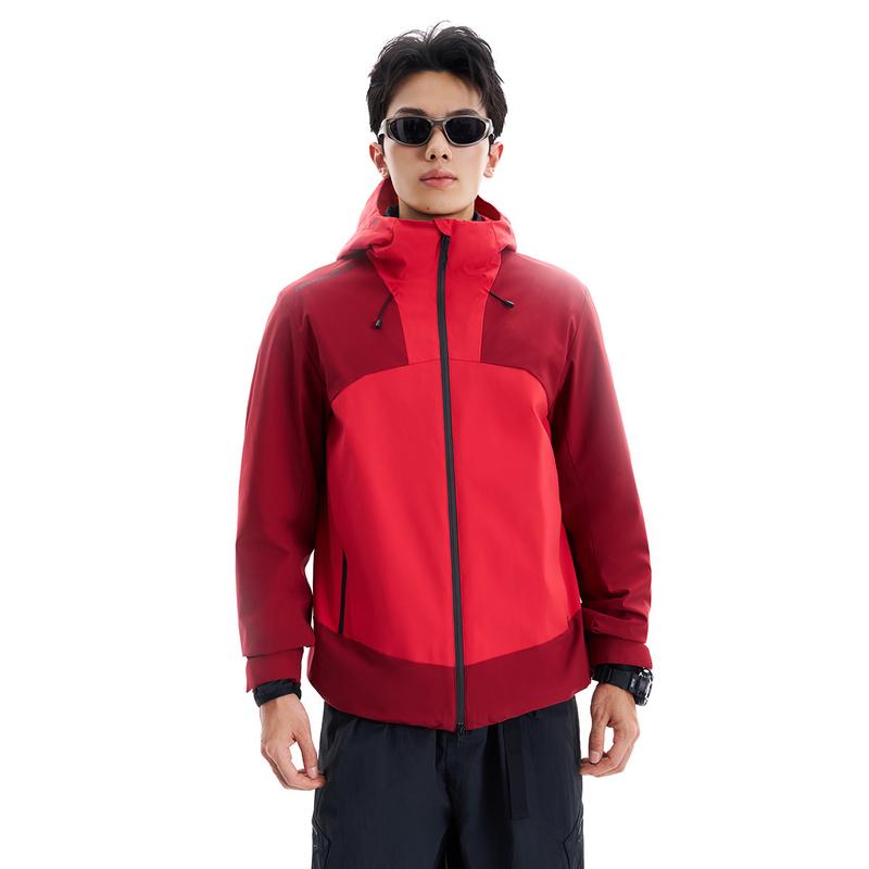Li Ning Outdoor CF Shell Three In One Detachable Fleece Warm Waterproof Multi-Purpose Sports Jacket Men Jackets Cinnabar-Red Vintage-Red AWBW017-1