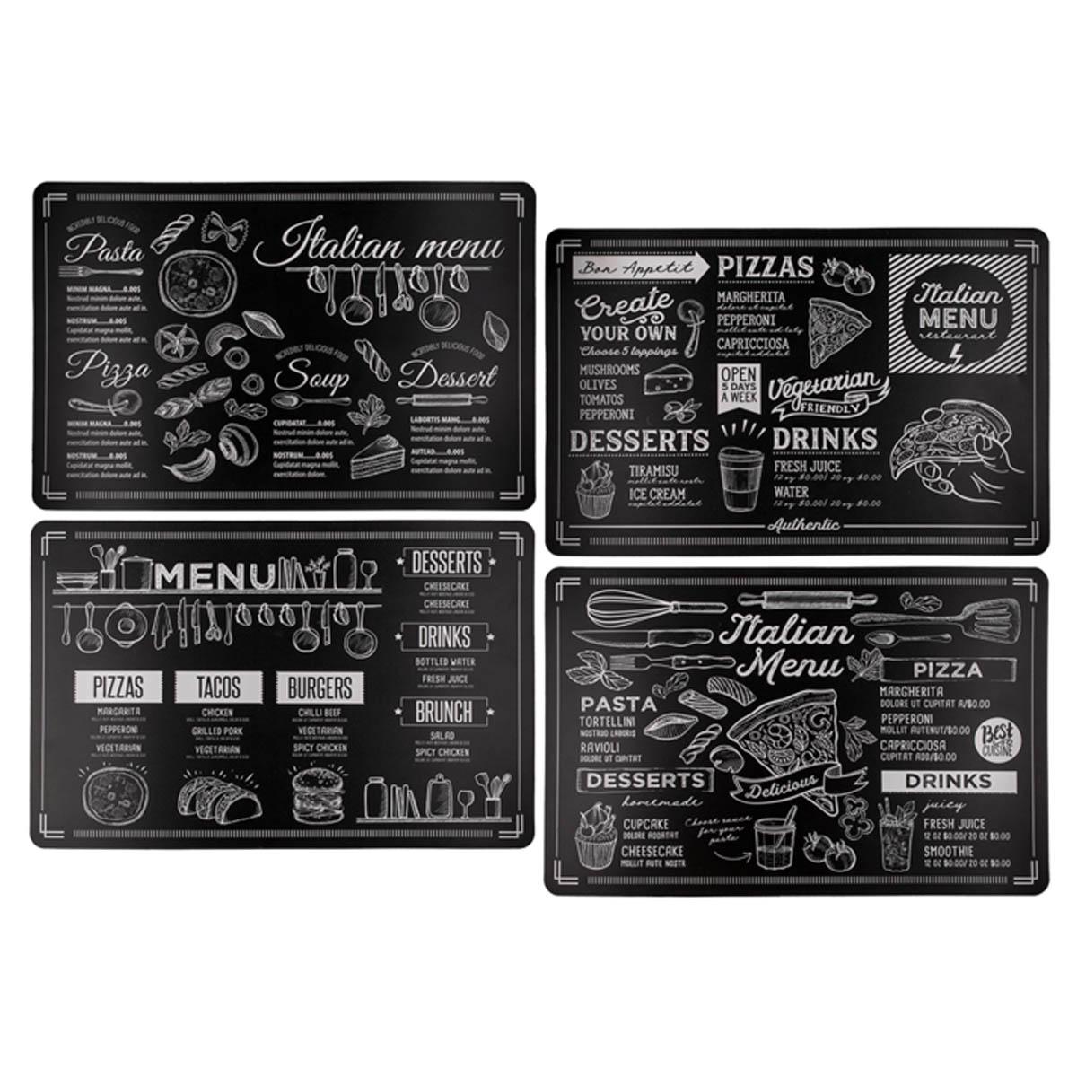 Napperons de menu de restaurant