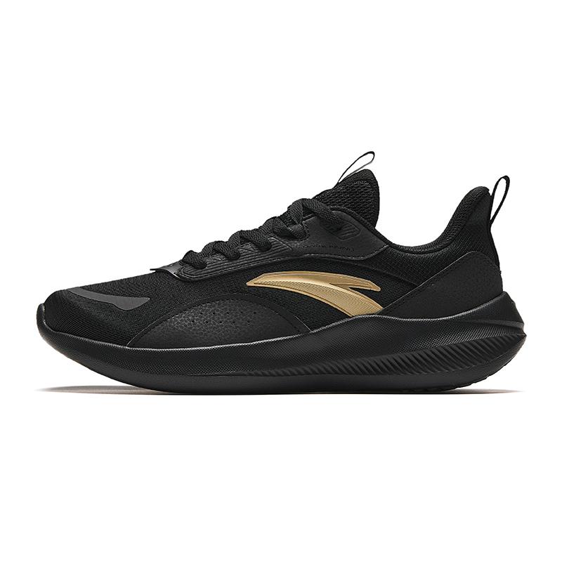 New Anta Cushioned Slip Resistant Low Top Running Shoes Men's Black Gold 912345512-7