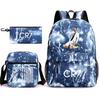 School Bag, Peripheral Printing Three-piece Set, Student School Bag, Backpack, Messenger Bag, Pencil Bag.