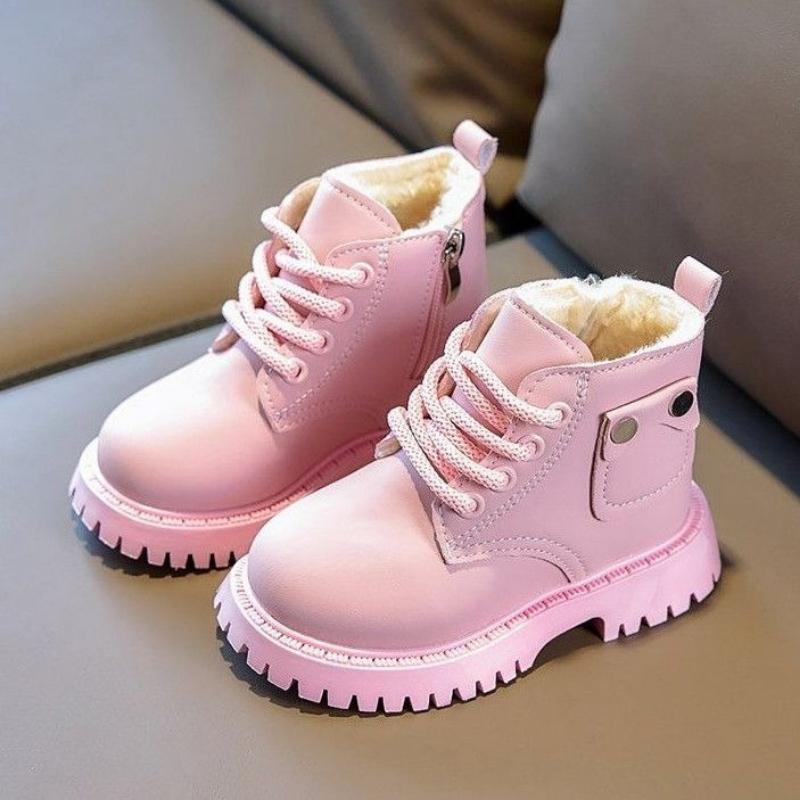 Girls  Fashionable Cotton Boots, Boys  Walking Boots, Winter Children s Warm Leather Boots 21