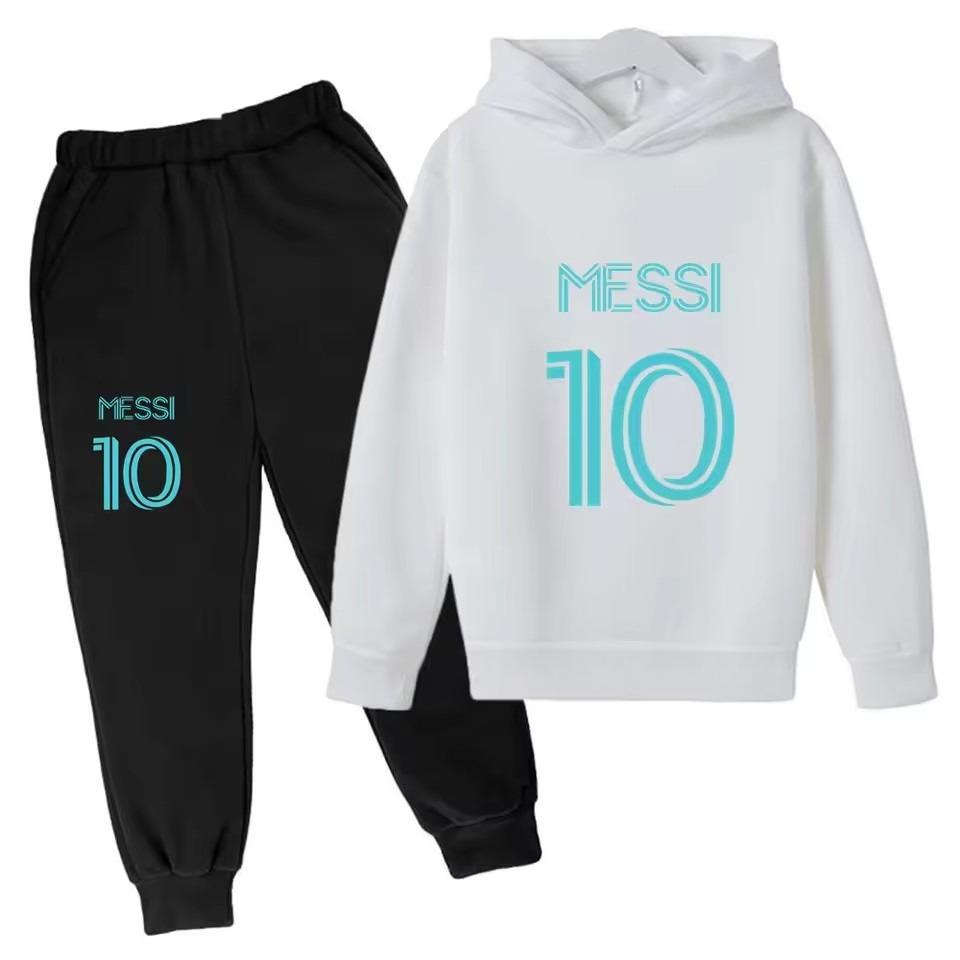 Set Hanorace Copii Fotbalist Messi Modă Strădală Băieți și Fete Pulover Sport Toamnă + Pantaloni de Trening Set 2 Piese Outdoor
