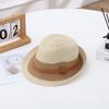Classic Nostalgic Striped Straw Hat for Outdoor Travel Parent-child Fedoras Sun Shading and Sun Protection Denim Hat