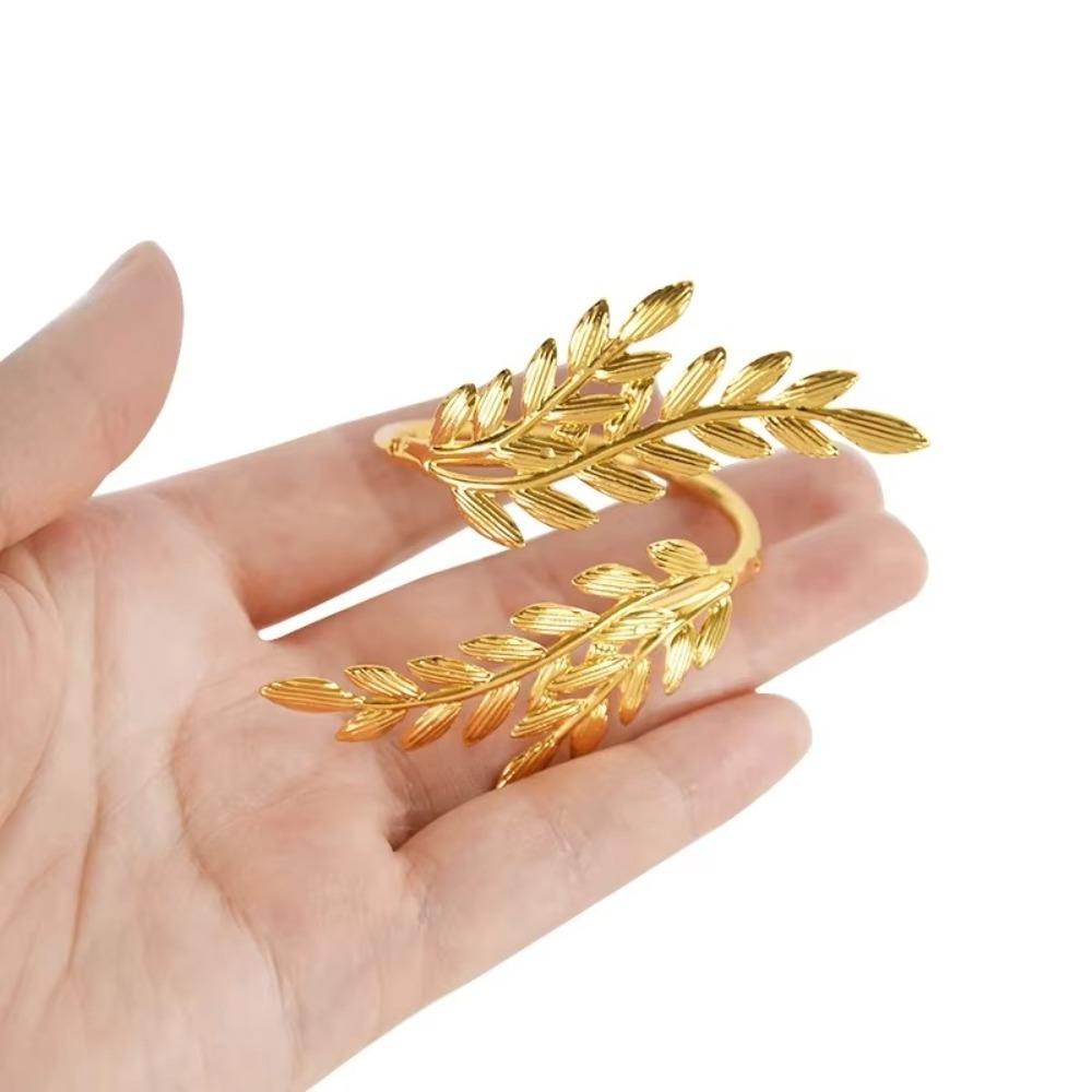1/6/12pcs Gold Leaf Napkin Ring Buckles Metal Dinnig Table Decoration  for Wedding Birthday Party