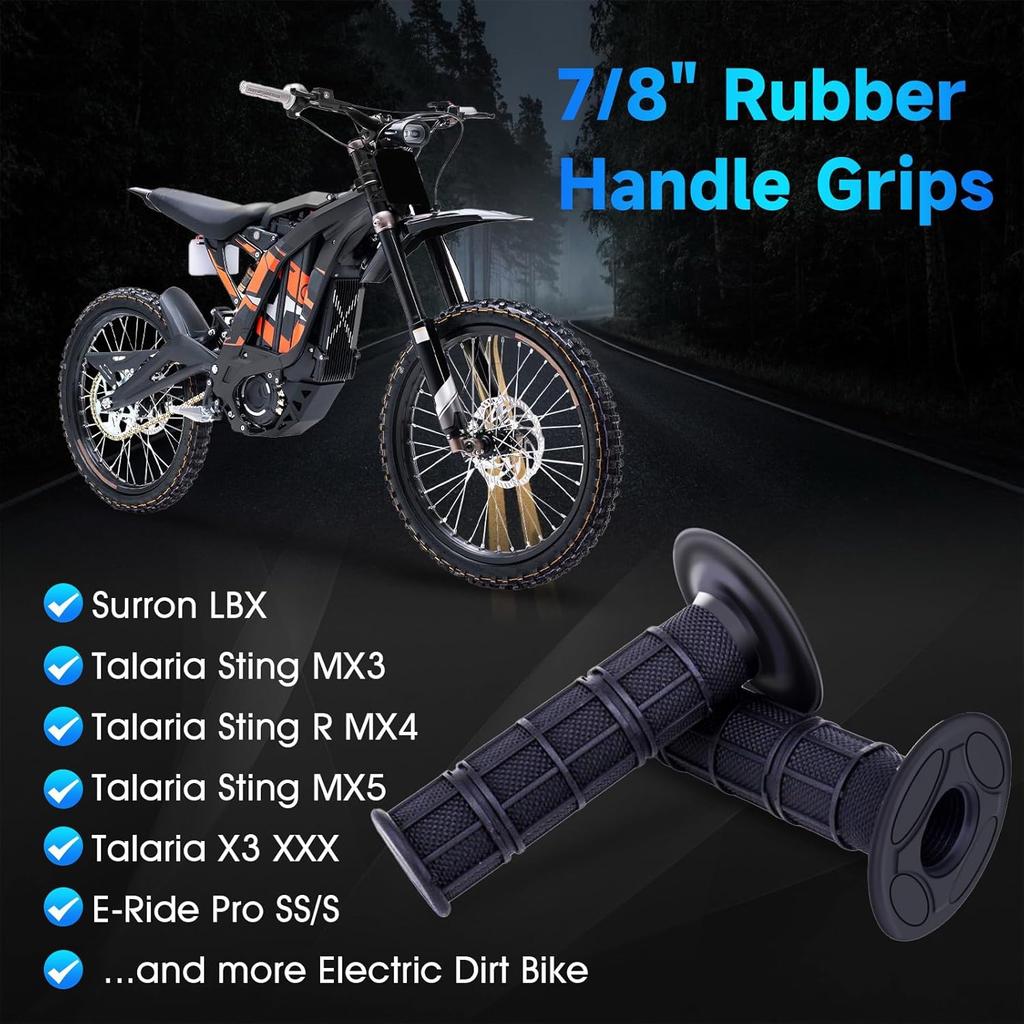 Dirt Bike Handlebar Grips 7/8" Rubber Handle Grip Universal For Sur Ron Surron LBX Talaria Sting R MX3/R MX4 MX5 Talaria X3 XXX E-Ride Pro SR S SS
