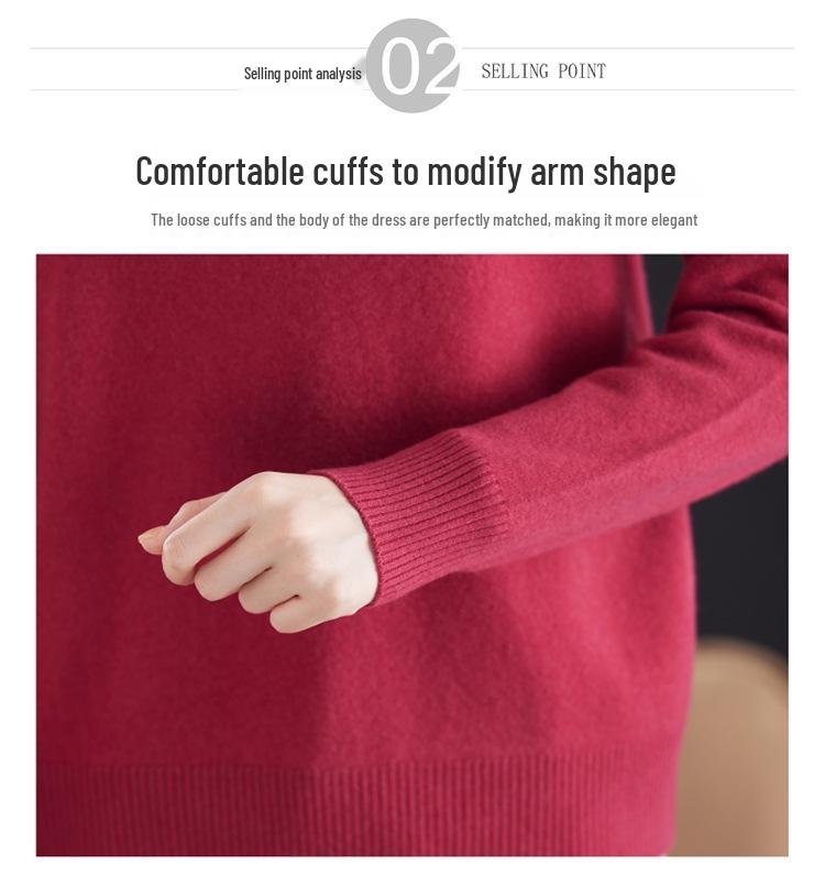 Elegant Plus Size Chinese Style Wool Sweater for Middle-aged and Elderly Women - Autumn/Winter Knitwear