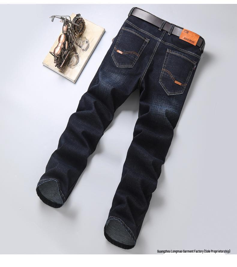 Men's Plus Size Loose Fit Straight Jeans - Durable Casual Wear