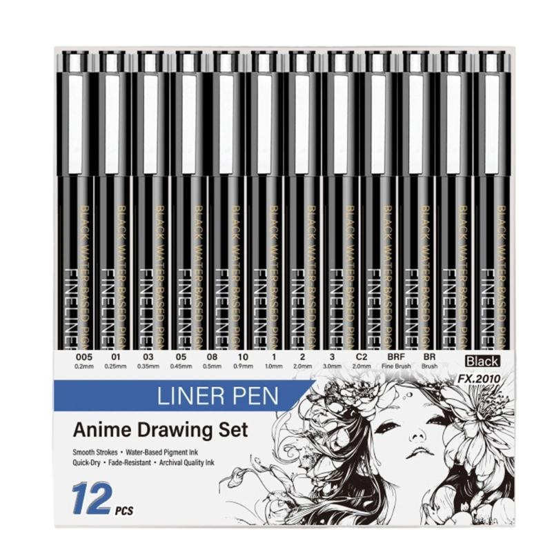 Professional Art Marker Needle Tip Drawing Pen Waterproof Fine Liner Pen For Artists Sketching And Art Illustrations