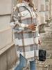 2024 European & American Women's Plaid Wool Lapel Overcoat - Thickened for Autumn & Winter