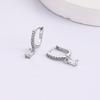 Unique Diamond-Encrusted Earrings, Square Diamond Water Drop Row Diamond Ear Buckle, Luxury Cold Wind Stud Earrings, One Piece Is Sent On Behalf