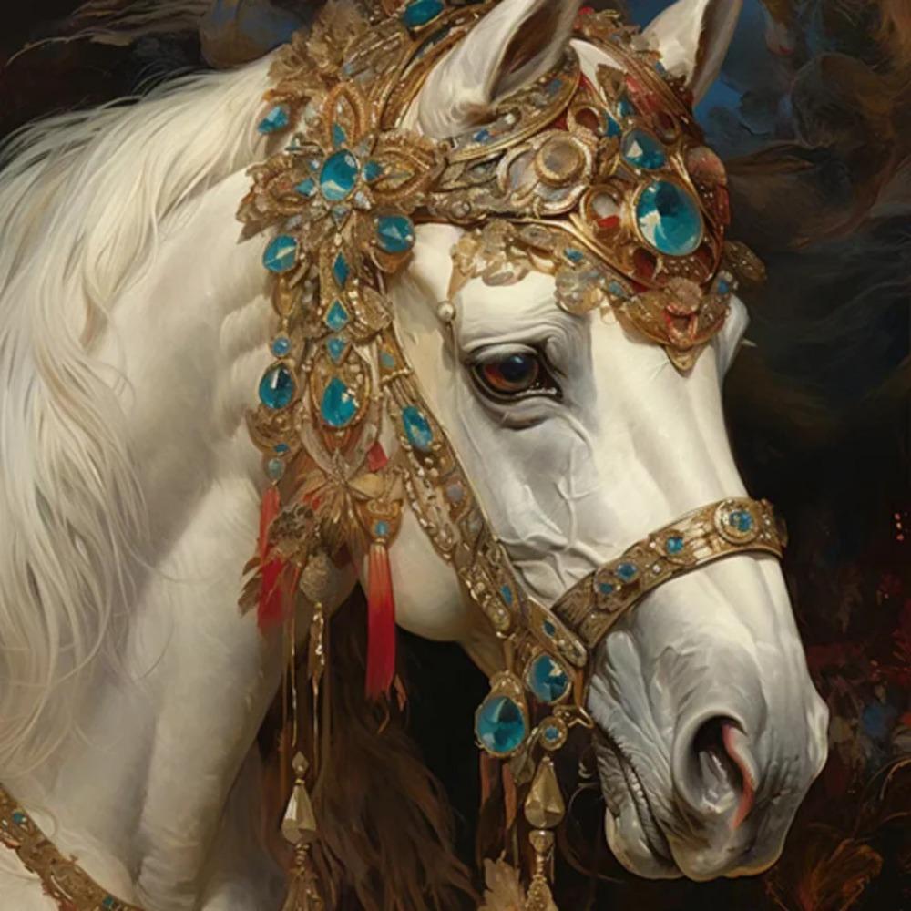 Diamant-Gemälde voller Bohrer, Blumen-Pferd-Tier, rundes Diamant-Gemälde, handgefertigt, Mond, Fuchs, Diy-Diamant-Mosaik-Gemälde, Heimdekoration