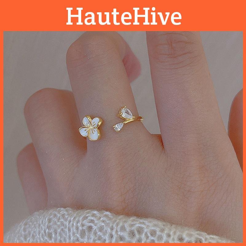 Exquisite Flower Design 925 Sterling Silver Ring For Women With Adjustable Open Style