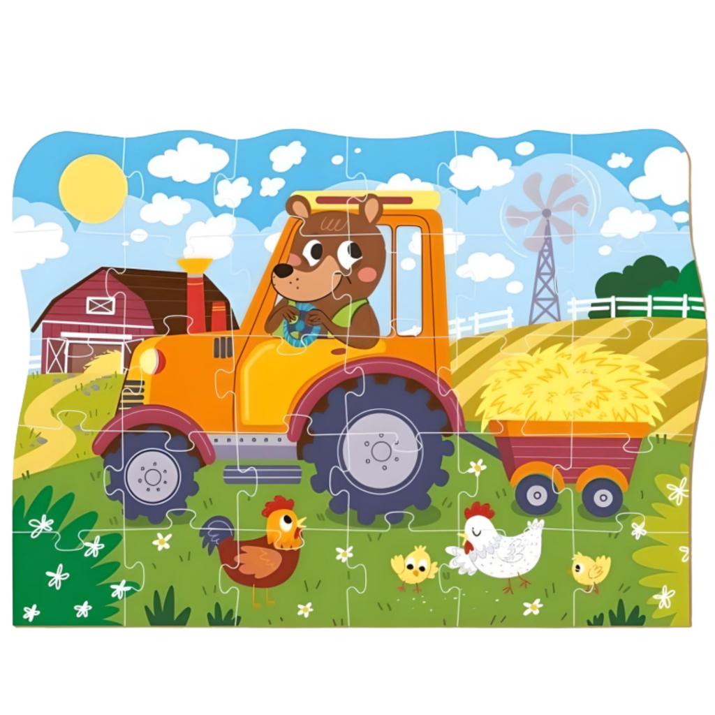 Puzzle Teddy Farmer 30 Elementów Uroczy Misiek Teddy Układanka Dla Maluchów