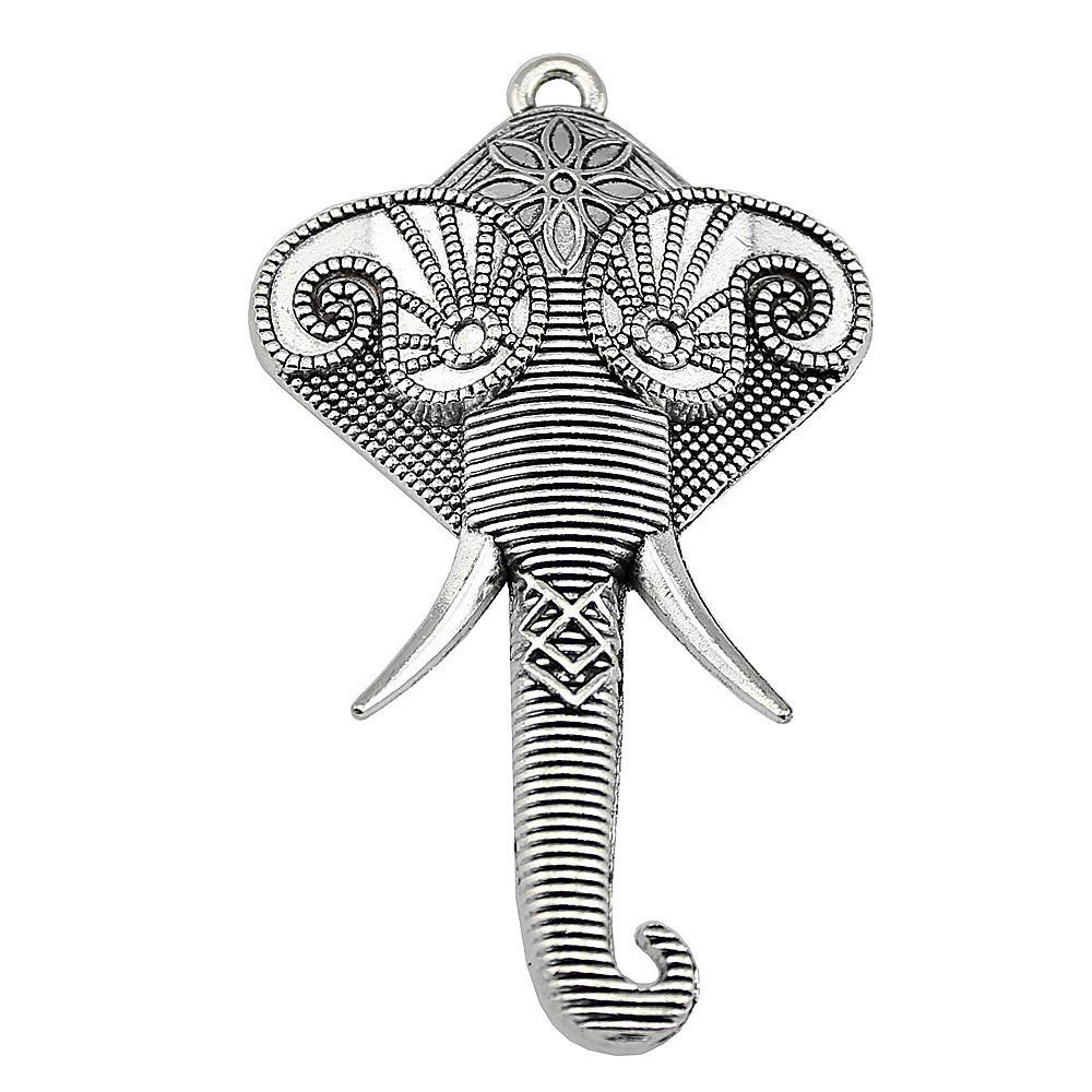 Retro Elephant Charms Alloy Animal Pendants For Jewelry Making Handmade Supplies