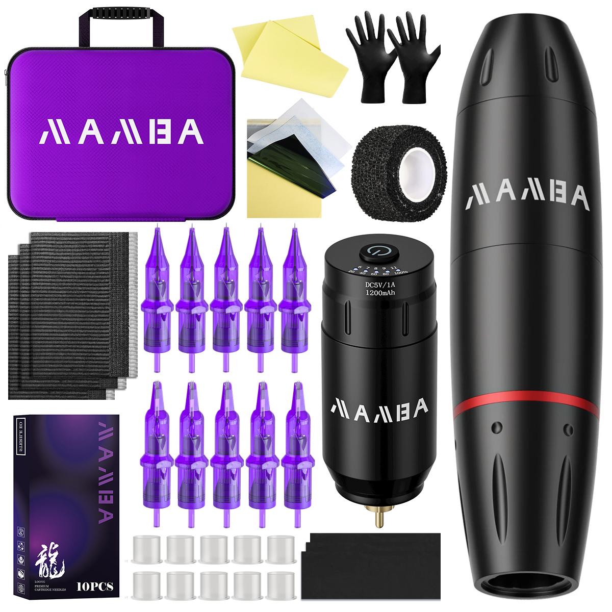 Профессиональный беспроводной набор для тату-машинки Mamba, перезаряжаемый мини-аккумулятор для тату, набор питания, роторная тату-ручка с RCA-интерфейсом