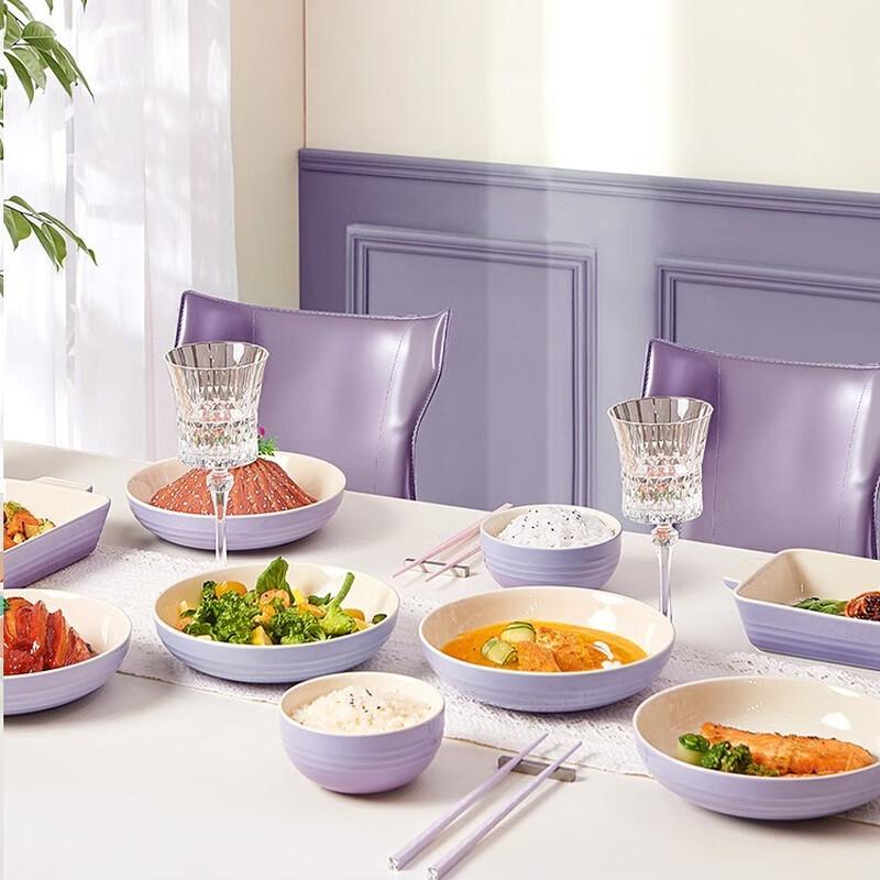 Gradient Line Embossed Ceramic Bowl Set