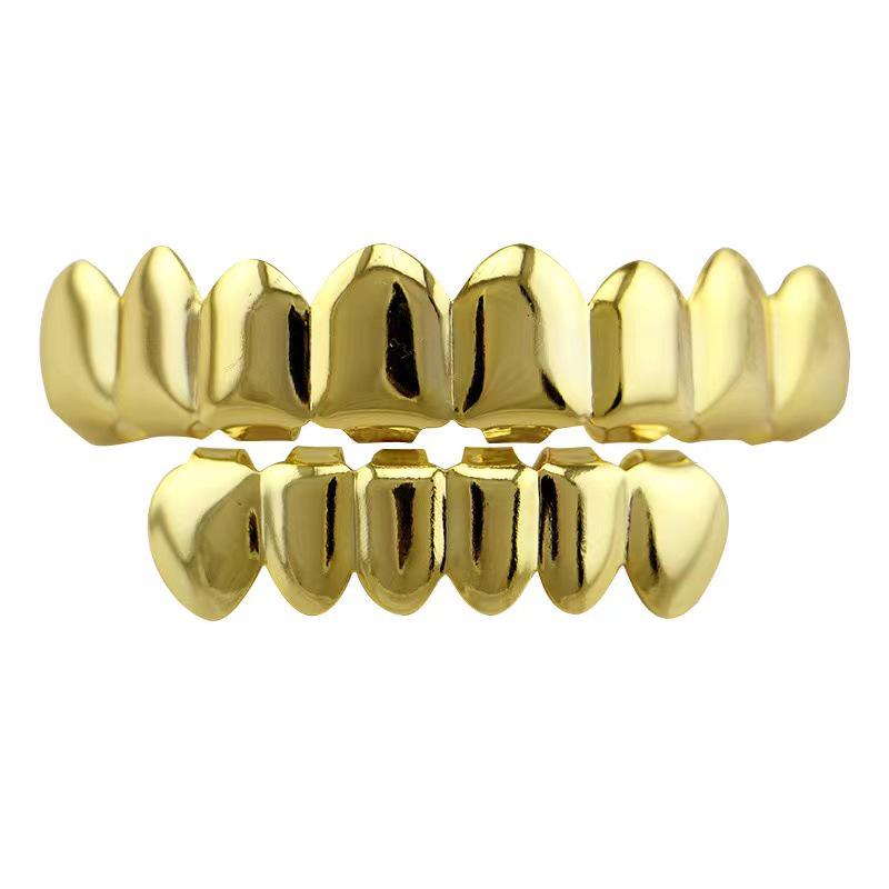 Classic Eight-Tooth Hip-Hop Grillz: Polished American & European Style