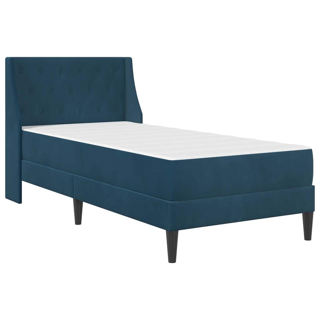 Bed Frame with Mattress Blue 80 x 200 cm Velvet