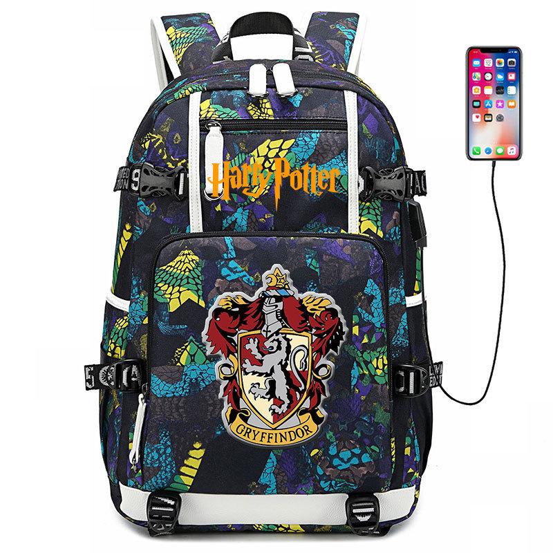 Magic School Usb Student School Bag Harry Potter Backpack Men'S And Women'S Casual Travel Bag