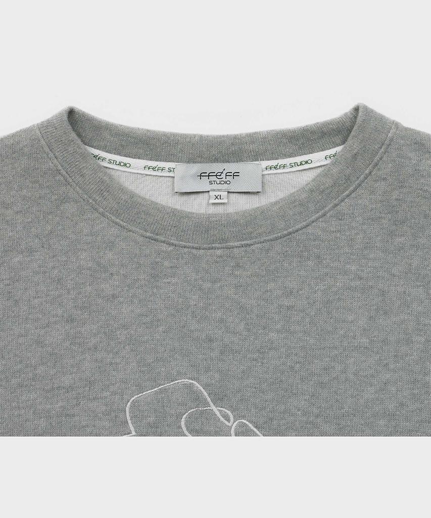 FFEFF STUDIO Face Off Drawing Embroidery Sweatshirt (Melange)